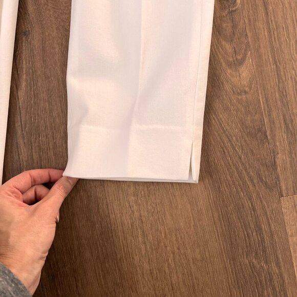 Lands End Mid Rise Slim Leg Ankle White Pants Sz 2P - Picture 6 of 10